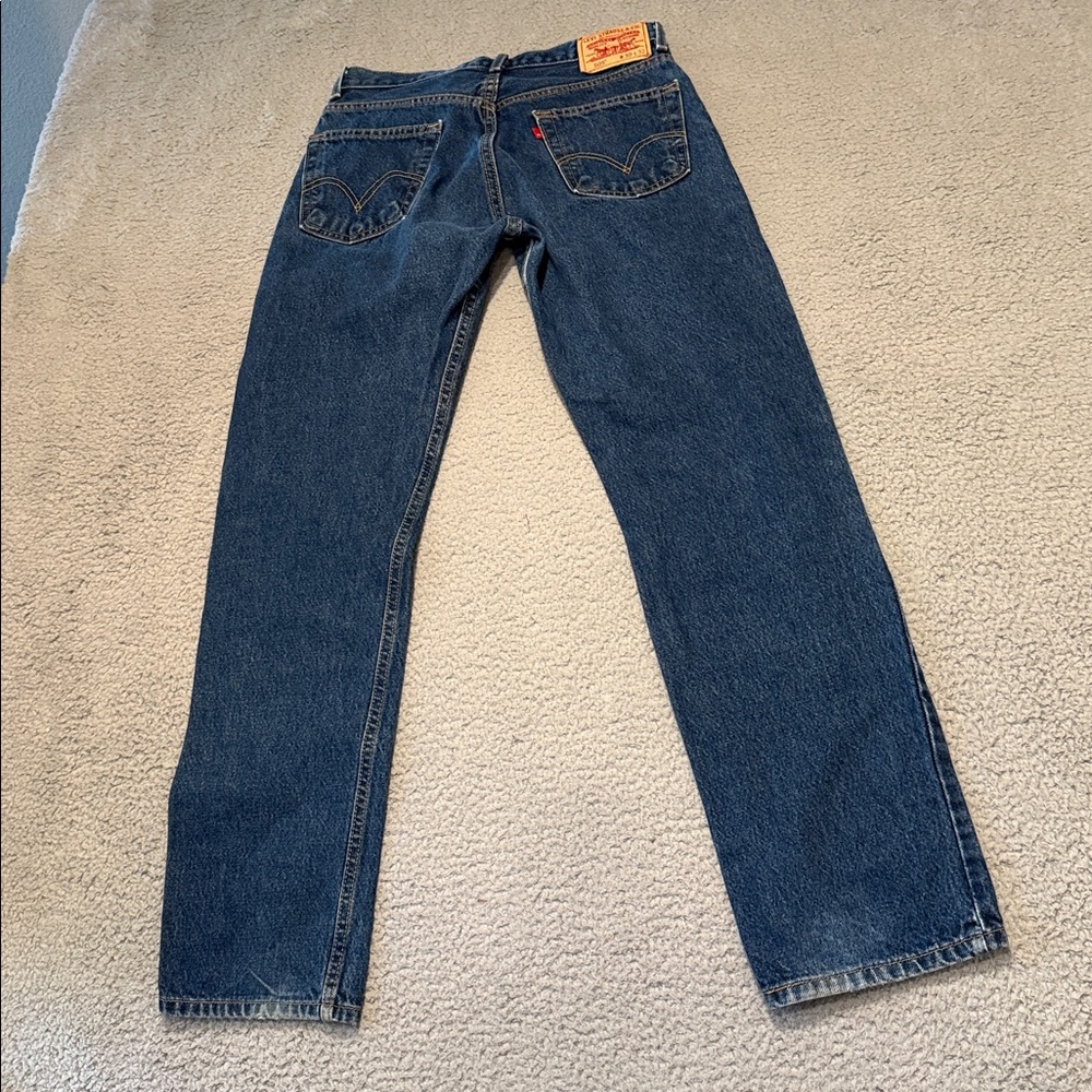 Levi's 505 Regular Fit Men's Straight Blue Jeans Size 30 - Picture 8 of 10
